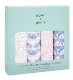 Aden + Anais Deco Cotton Muslin Swaddle 4pk