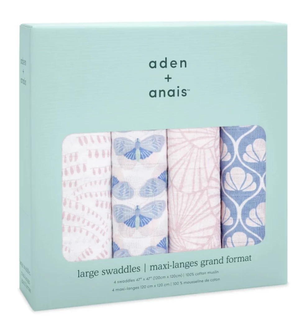 Budget 🤩 Aden + Anais Deco Cotton Muslin Swaddle 4pk ⭐ 1 Aden + Anais Deco Cotton Muslin Swaddle 4pk