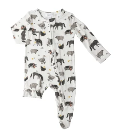 Angel Dear Fall Farm Animals 2-Way Zipper Footie