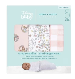 Aden + Anais Baby Accessories Disney Princess Essentials Wrap Swaddle 3pk