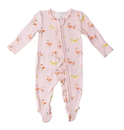 Angel Dear Fall Boardwalk Flamingos 2way Ruffle Zipper Footie