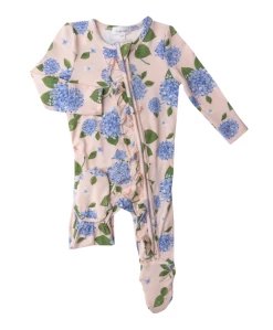 Angel Dear Hydrangea 2way Ruffle Zipper Footie Infant Clothing