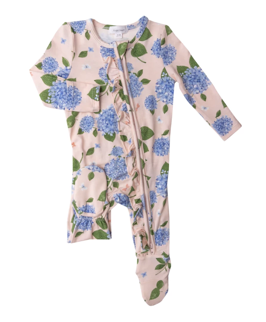 Best Pirce π Angel Dear Hydrangea 2way Ruffle Zipper Footie Infant Clothing π 1 Angel Dear Hydrangea 2way Ruffle Zipper Footie Infant Clothing
