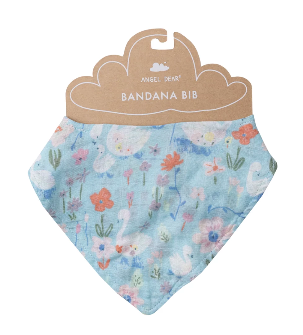 Discount โญ Angel Dear BANDANA BIB - FLORAL SWANS ๐ 1 Angel Dear BANDANA BIB - FLORAL SWANS