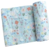 Angel Dear Infant Clothing SWADDLE BLANKET - FLORAL SWANS