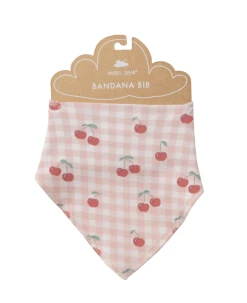 Angel Dear Cherry Gingham Bandana Bib