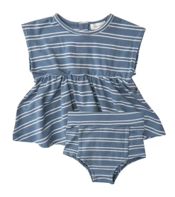 Angel Dear Infant Clothing PEPLUM + BLOOMER - SEASHORE STRIPE