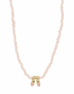 Jane Marie Pink Seed Bead Ballerina Slipper Necklace