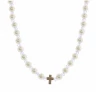 Jane Marie Pearl And Lavender Cross Necklace