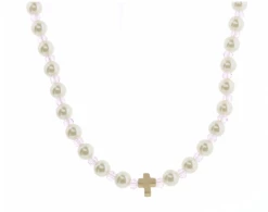 Gifts Jane Marie Pearl And Light Pink Cross Necklace