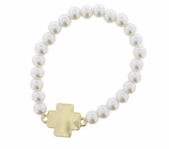 Jane Marie Kids Square Cross Pearl Bracelet Gifts