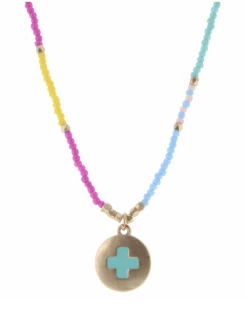 Jane Marie Beaded Necklace W/ Enamel Cross Gifts