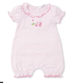 Kissy Kissy Infant Clothing Holes Pink Stripe Short Playsuit