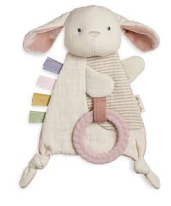 Itzy Ritzy Baby Accessories Bitzy Crinkle Bunny Sensory Toy W/ Teether