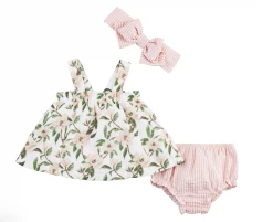 Baby Registry Magnolia Pinafore & Headband Set