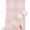 Mudpie Accessories Chenille Pink Gingham Blanket