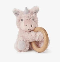 Elegant Baby Ring Rattle Swirl Plush Unicorn Baby Accessories