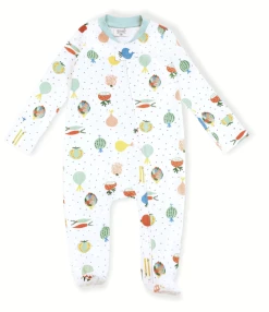 Kissy Kissy Organic Cotton Zipper Jumpsuit Footie - Veggie Salad