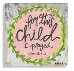 Baxter & Me For This Child (Girl) 12x12 Canvas