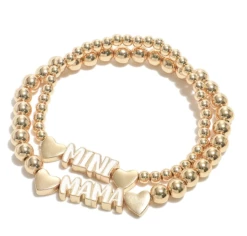 Bari Lynn Mama/Mini W/Hearts Bracelet Set