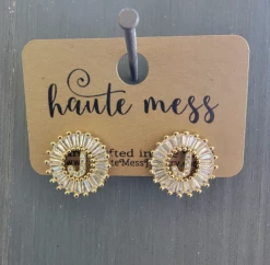 Haute Mess Jewelry Initial Round Stud Earring Gifts