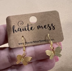 Haute Mess Jewelry Gifts Dainty Gold Butterfly Earrings