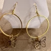 Haute Mess Jewelry Gifts Butterfly Outline Hoop Earrings