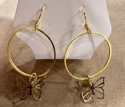 Haute Mess Jewelry Gifts Butterfly Outline Hoop Earrings