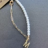 Haute Mess Jewelry Gifts Initial Gold/Freshwater Pearl Bracelet