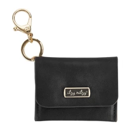 Baby Registry Black Mini Wallet Card Holder & Key Chain Charm