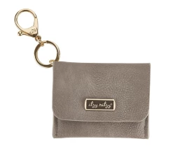 Itzy Ritzy Taupe Mini Wallet Card Holder & Key Chain Charm Baby Accessories