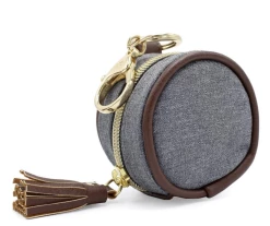 Baby Registry Grey Diaper Bag Charm Pod Keychain