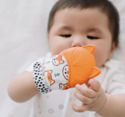 Itzy Ritzy Itzy Mitt Silicone Teething Mitts Fox