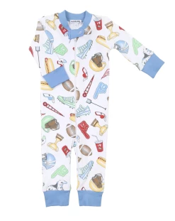 Magnolia Baby Friday Night Lights Blue Zipper PJ Infant Clothing