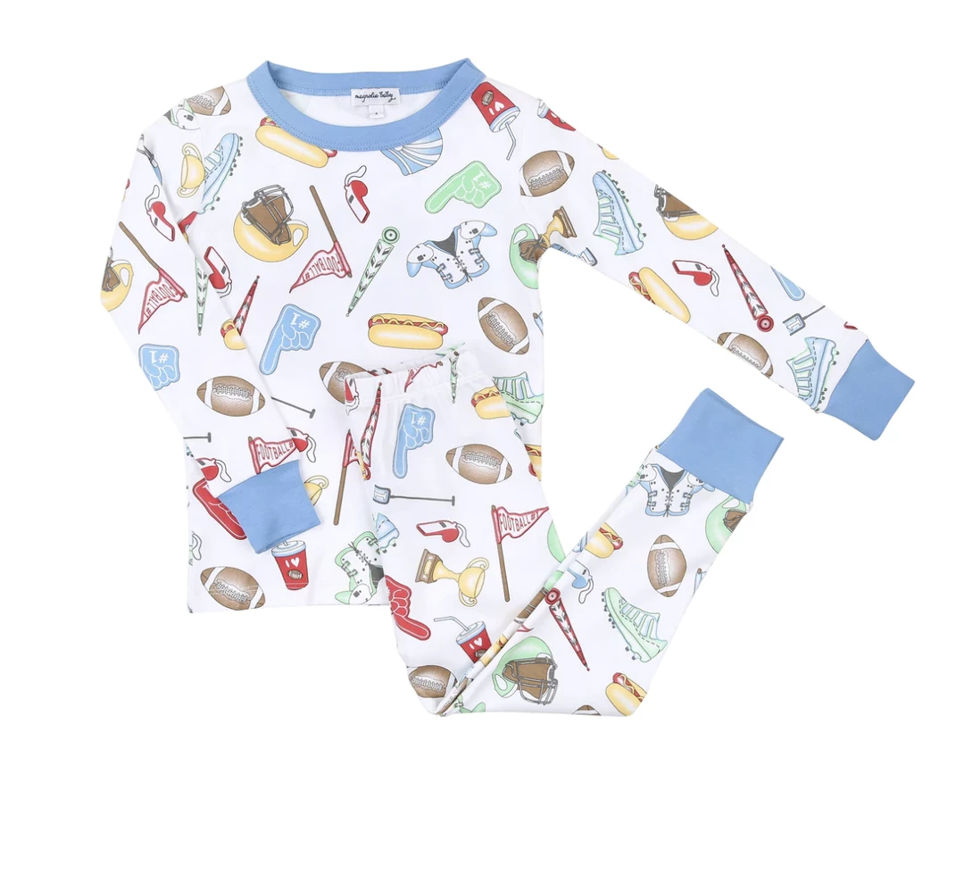 Cheapest ๐ Magnolia Baby Infant Clothing Friday Night Lights Blue Long Sleeve PJ Set ๐ 1 Magnolia Baby Infant Clothing Friday Night Lights Blue Long Sleeve PJ Set