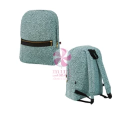 Oh Mint Baby Accessories Aqua Cheetah Seersucker Medium Backpack