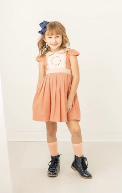 Evie's Closet Fall 22 50% Off Fall Clothing Evie's Closet Tangerine Floral Wreath Dress