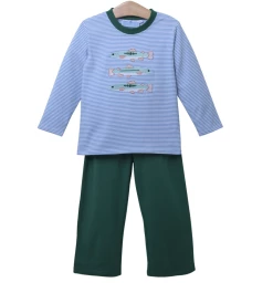 Trotter Street Fall 22 Gone Fishing Boys Pant Set New Arrivals