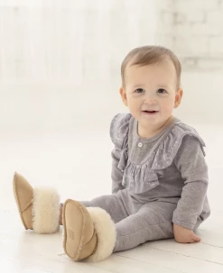 Mabel & Honey Fall 22 New Arrivals Frost Rayon & Knit Romper Purple