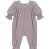 Mabel & Honey Fall 22 Iris Woven Gauze Romper Purple