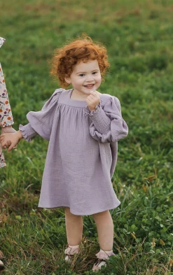 Mabel & Honey Fall 22 Iris Woven Gauze Dress Purple