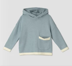 Me & Henry/Ettie & H Fall Dusty Blue/Ivory Knit Tegen Top New Arrivals