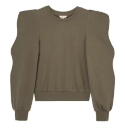 Habitual Girl/Truce Fall Hunter Green Piped Sleeve Pullover