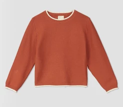 Me & Henry/Ettie & H Fall Pumpkin/Ivory Knit Penryn Sweater