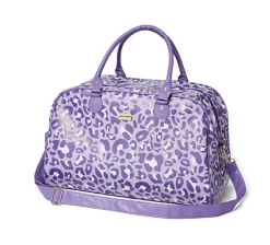 Jane Marie LAVENDER LEOPARD OVERNIGHT BAG
