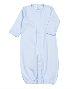 Baby Registry Blue Pima Converter Blue Trim Gown