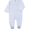 Baby Loren Fall White Pima Zipper White Picot Footie
