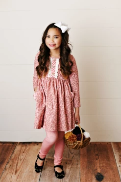 Serendipity/Swoon Baby 22 Floral Tunic Dress W/Gingham Pockets Legging Set New Arrivals