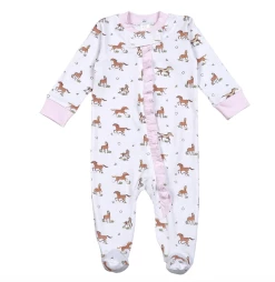 Baby Loren Fall Horses Girl Pima Zipper Footie New Arrivals