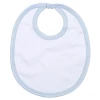 Baby Loren Fall White Pima Bib Blue Pipping New Arrivals